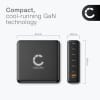 200W 6-port GaN USB-C Ladehub – PD QC 3.0 Hurtig Ladestasjon for Laptoper, Nettbrett & Mobiler fra CELLONIC