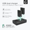 2x Batteri for Olympus Pen EPL7, EPL8, EPL6, EPL5, EPL4, EPL3, EPL2, Stylus 1, OM-D EM10 Mark II, BLS-50, BCS-1 Kameraer 1000mAh + Dobbel Lader fra CELLONIC