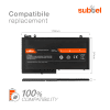 Battery for Dell Latitude E5450, E5550, Latitude 12 E5250, NGGX5, RYXXH 11.1V 3400mAh from subtel