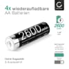 4x Ersatz Akku für PURE Elan E3 / Pop Maxi / BT Pop Maxi S Radio Lautsprecher Musikbox - 4x AA 2600mAh Ersatzakku - Soundbox Batterie