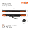 Batería Acer para ordenador portátil Acer Aspire E5-573, E5-573G, E5-772G, E5-422, E5-473, AL15A32, KT.00403.025 2200mAh 14,8V  de subtel