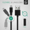 2x USB Kabel für Garmin Edge, Drive, DriveAssist, DriveSmart, Nüvi, Oregon, eTrex, GPSMAP - Ladekabel 1m 2A PVC Datenkabel schwarz