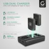 2x Batteri for Canon EOS M50, EOS M100, EOS 100D, PowerShot SX70 HS kamera - Reservebatteri LP-E12 820mAh + USB Dobbel Batterilader LC-E12 -E12E, Kamerabatteri Lader