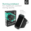 Running Phone Holder Armband for Detachable Quick Mount 360° Rotating Sports Wrist Fore-Arm Strap w/ Pocket - Black