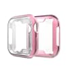 subtel® Protective Case & Screen Protector for Apple Watch SE / 6 / 5 / 4 - 44mm 9H Tempered Glass GPS Smart Watch Cover Smartwatch Bumper Case Frame - Pink