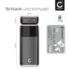 Große Powerbank 20000mAh - USB C 22,5W PD Schnelllade Power Bank mit LED Display für Apple iPhone, iPad, Airpods, Galaxy, Handy, Tablet - Flugzeug Sicher