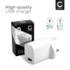 1 Port USB Charger 5V 1A 5W Fast Smart Charging Mains Wall USB Adapter Outlet Socket 100V-240V for Mobile Phone, Tablet, Speakers, Powerbank - White