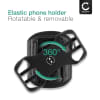 Running Phone Holder Armband for Detachable Quick Mount 360° Rotating Sports Wrist Fore-Arm Strap w/ Pocket - Black