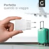 Caricatore da parete usb-c, 20W, ricarica telefoni, tablet o altri dispositivi mobili dalla presa da parete via usb-c e usb standard (A), QC3.0 18W Leggero & facile da portare con sé