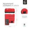 CELLONIC Chargeur Milwaukee 14.4V-18V pour Batteries Lithium Li Ion – Chargeur Visseuse à charge rapide 3A, Remplacement de 48-11-1811, 48-59-1812, 48-11-1815