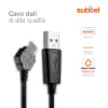 Cavo USB 2.0 con connettore Connector per telefono Samsung SGH-E250, SGH-P300, SGH-U700, SGH-X830, SGH-D900, SGH-E900 filo di 1m cavetto dati & ricarica in PVC nero per cellulare