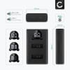 2x Batteri for Canon PowerShot G7X, G7 X Mark II, G5 X, SX740 HS, SX620 HS, SX730 HS, NB13L kamera - Reservebatteri NB-13L 1010mAh + USB Dobbel Batterilader CB-2LHE, Kamerabatteri Lader