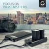 USB dobbel lader (NP-FZ100) for Sony A7 III Alpha 7 III ILCE-7M3 ILCE-7M3K, A7R III Alpha 7R III ILCE-7RM3, A9 Alpha 9 ILCE-9 + 1m + USB Kabel fra CELLONIC