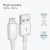 vit datakabel för Apple iPhone 14, 13, 12, 11, X, XS, XR, 8, 7, SE mobil & smartphone - 1m för snabb överföring - USB-sladd
