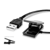 USB-kaapeli älykelloon Garmin Approach G10, S20 / Forerunner 30, 230, 235, 645, 645 Music - 1A, latausjohto. Musta PVC kaapeli