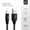 Cavo USB 2.0 con connettore Micro USB per telefono Swisstone BBM 320 / BBM 320C / SC 230 / SC 560 / BBM 610 / SC 330 / BBM 625 / BBM 605 filo di 2m cavetto dati & ricarica 2A in Nylon nero per cellulare