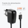 Cargador smartphone 2.5W para Samsung SGH-D900, SGH-D900i, SGH-E250, SGH-E900, SGH-P300, SGH-P310, SGH-U700, SGH-X830 - Fast charger 0.5A / 500mA con cable carga de 1.4m para teléfonos móviles