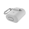 Étui coque en silicone blanc avec mousqueton pour écouteurs sans fil Huawei Freebuds 2, Honor Flypods pro - protection contre chute et rayure