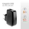 Cargador smartphone 5W + Cable USB para LG KU990 Viewty / KF600 Venus / KE770 Shine / KC550 Orsay / KC910 Renoir / KG320s - Fast charger 1A / 1000mA con cable carga de 1m para teléfonos móviles
