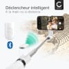 Perche à selfie et trépied pour téléphone 2-en-1 - Monopode extensible de et trépied avec télécommande Bluetooth pour smartphone, caméra, iPhone, GoPro, Android et autres – Blanc