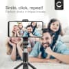 2-i-1 selfiepinne med trebeint kamerastativ tripod 1 m lang sammenleggbar monopod & sammenleggbar selfie stick med Bluetooth-fjernkontroll for telefon, kamera, iPhone, GoPro - Svart