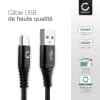 Câble Micro USB de 1m pour montre DOOGEE BL12000, BL5000 / X30 / X20 / X5 Max, Pro / Y8 / MIX / Lite data et charge 2.4A noir en Nylon