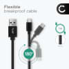 USB C Type C til USB A kabel for Apple iPhone 17, 16, 17 Pro Max, 16 Pro, 16 Pro Max, 17 Pro, 16e, 16 Plus Samsung Galaxy S25 Ultra, S25 Google Pixel 10, 9a, 10 Pro, 10 Pro XL Xiaomi 15 Ultra, Redmi Note 14 Pro+, Note 14 Pro, 15T Pro OnePlus 13 3A hurtigladende datakabel svart, Nylon, 1m fra CELLONIC