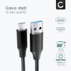 Cavo USB 2.0 con connettore USB C Type C per telefono Gigaset GS290, GS280, GS195, GS195LS, GS190, GS110 / ME, ME Pure, ME Pro filo di 1,0m cavetto dati & ricarica 3A in PVC nero per cellulare