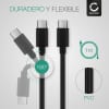 Cable de Carga y Datos USB C Type C a USB C Type C negro - Cable USB universal 3A (PD 60W) con PVC 1m