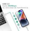 Cargador smartphone 5W + Cable USB para Apple iPhone 14, 13, 12, 11, X, XS, XR, 8, 7, SE - Fast charger 3A con cable carga de 1m para teléfonos móviles