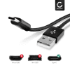 USB C Type C cable 1m for Android & iPhone smartphone, camera, tablet, headphones, speakers, smartwatch and more - charging cable 3A data cable nylon