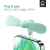 CELLONIC® USB C Phone Fan for Smartphone, Mobile Phone, Tablet, Switch - Cute & Powerful Type C OTG Plug In Mobile Fan - Mini, Portable Travel Fan - turquoise