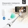 Palo selfie, trípode y monopie 2 en 1 - Trípode plegable de 1 m con disparador inalámbrico Bluetooth para teléfonos móviles, cámara digital y compacta, Smartphone, iPhone, GoPro - Blanco