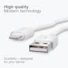 vit datakabel för Apple iPhone 14, 13, 12, 11, X, XS, XR, 8, 7, SE mobil & smartphone - 1m för snabb överföring - USB-sladd