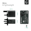 CELLONIC 1 Port Hurtiglader USBA svart for mobil, nettbrett, høyttalere, hodetelefoner eller powerbank 5W – 1A, USB-strømadapter for Storbritannia