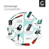 USB-C-adapter, 3,5 mm-uttak /AUX-splitter, lyd og lading, 60W PD, USB-C hurtigladerkabel for iPhone, Samsung, telefon, headset, hodetelefoner – Rød