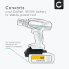 DeWalt 18V-20V eller Milwaukee 18V til Makita 18V Li-ion batteriadapter - DM18M konverter for Makita verktøy fra CELLONIC