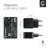 Cargador universal con puertos USB C y USB A - Adaptador de corriente USB C de 20 W + USB QC3.0 para iPhone, Samsung, iPad, Huawei, Tablet, Switch, PSP, GPS y mucho más - negro