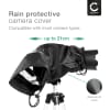 CELLONIC® Camera Rain Cover for Canon, Sony, Olympus, Nikon, Panasonic, Leica - Universal Waterproof DSLR Rain Shield Sleeve Protector - Black