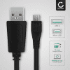 2x Câble Micro USB de 1m pour appareil photo Sony Alpha 6000 6300 6500 5100 5000 A7s II Alpha 7r ii Alpha 7 ii DSC-RX100 DSC-HX400V transfert de données 1A noir PVC