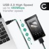 USB Data Cable for Sony Walkman NW-A55L NWZ-ZX2, NWZ-A15, -A10, NWZ-A816, -A818, NWZ-E858, NWZ-ZX1, -ZX100 Charger 1m Fast Transfer Charging Cable Walkman Connector - Black