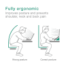 Universal Laptop Stander - Justerbar, letvægts, ergonomisk, kølende, bærbar computerstativ - ventileret, sammenklappelig Notebook Elevator, køler og holder til arbejdsbord og bord