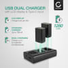 2x Batteri for Nikon Z fc / Z 50 / Z 30 kamera - Reservebatteri EN-EL25, VFB12502 1280mAh + USB Dobbel Batterilader MH-32, Kamerabatteri Lader