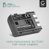 Pack de 2x batteries NB-2L NB-2LH BP-2L5 700mAh pour appareil photo Canon EOS 400D 350D Digital Regel XTi PowerShot G7 G9 S50 HG10 Legria HF R16 R106 MD235 - Avec chargeur CB-2L CBC-NB2 et câble d'alimentation