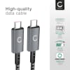 2xUSB C til USB C lade- og datakabel 100W, L-formet, rett vinkel 1 m - USB C-kabel av flettet nylon, USB 3.1, 10 Gbit/s, 8K for mobiltelefon, nettbrett, smartklokke, GPS, høyttalere og mye mer