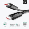 100 w USB C- till USB C-kabel - 1m i flätad nylon USB 3.1 snabbladdande 10 Gbps dataöverföring 8 K Ultra HD för iPhone, Galaxy, Huawei, Xiaomi - svart