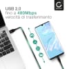 Cavo universale con connettore Micro USB & USB A cavetto di ricarica 2.4A e rapido trasferimento dati 480 MBit/s - USB 2.0, nero, per notebook, cellulari, tablet e altri dispositivi mobili