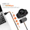 USB Kabel compatibel met Garmin Approach G10, S20 / Forerunner 30, 230, 235, 645, 645 Music, 735XT / vivomove HR - Oplaadkabel 1A Laad Snoer Datakabel zwart smartwatch