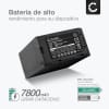 Pack de 2x Bateria VW-VBD58 / CGA-D54s / VW-VBD55 7800mAh, 7.4V - Batería de iones de litio para camaras Panasonic HC-X1000 HC-X1 AG-CX350 AG-AC30 AC8 AG-UX180 HC-MDH2 MDH3