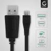 Cable USB para Wiko Y80, Y60 / View 4, View 3, View 3 Lite, View 2 / Lenny / Sunny / Jerry / Tommy - Cable de Carga y Datos 1m 1A negro PVC